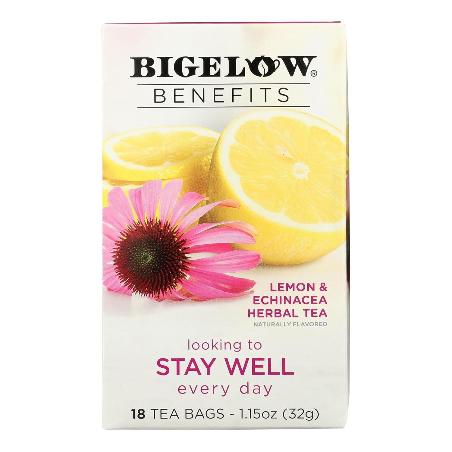 BIGELOW LEMON & ECHINACEA HERBAL TEA 32G