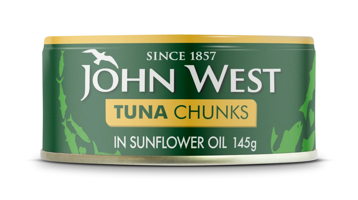 JOHN WEST TUNA CHUNKS IN SUNFLOWER OIL 145GX1