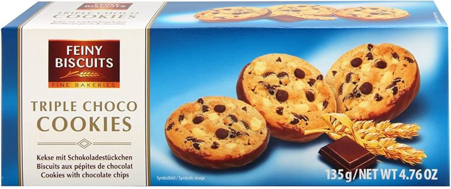 FEINY BISCUIT TRIPLE CHOC COOKIES 135GX1