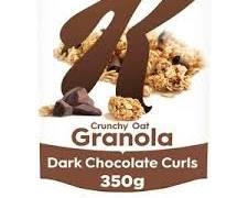 K CRUNCHY OAT GRANOLA DARK CHOCO CURLS 350GX1
