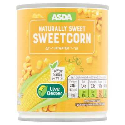 ASDA NATURALLY SWEET CORN 198GX1