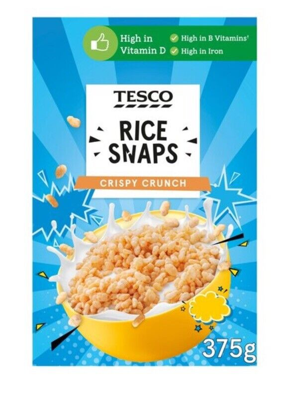 TESCO RICE SNAPS CRISPY CRUNCH 375G X1