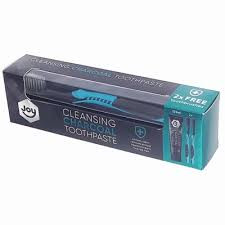 JOY CLEANSING CHARCOAL TOOTHPASTE 125ML+2 FREE TOOTHBRUSH X1
