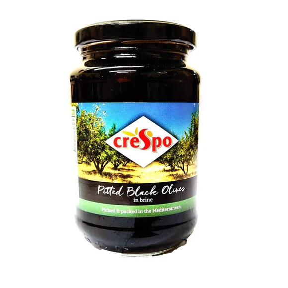CRESPO PITTED BLACK OLIVES 160G X1