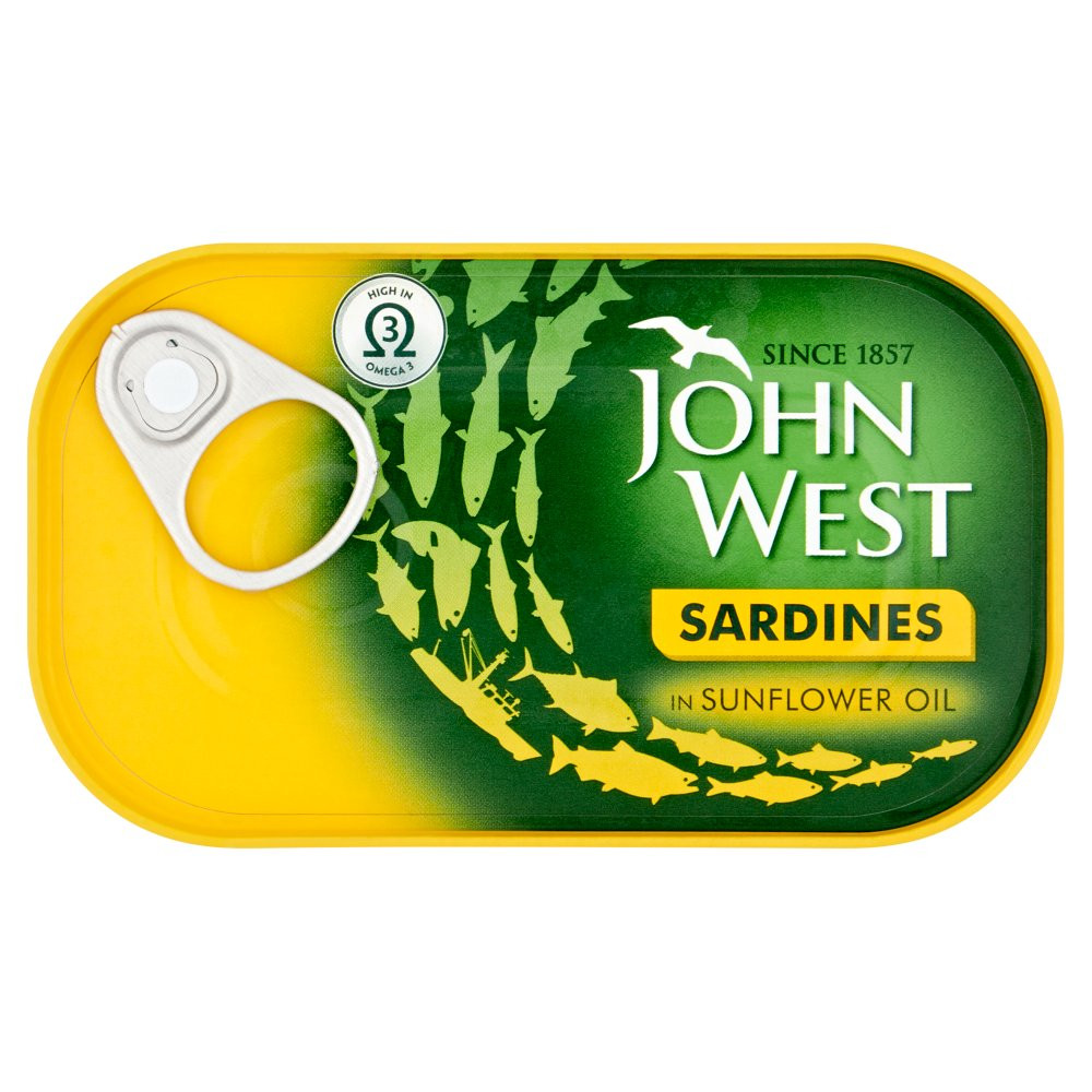 JOHN WEST SARDINES IN SUNFLOWER OIL 120G X1