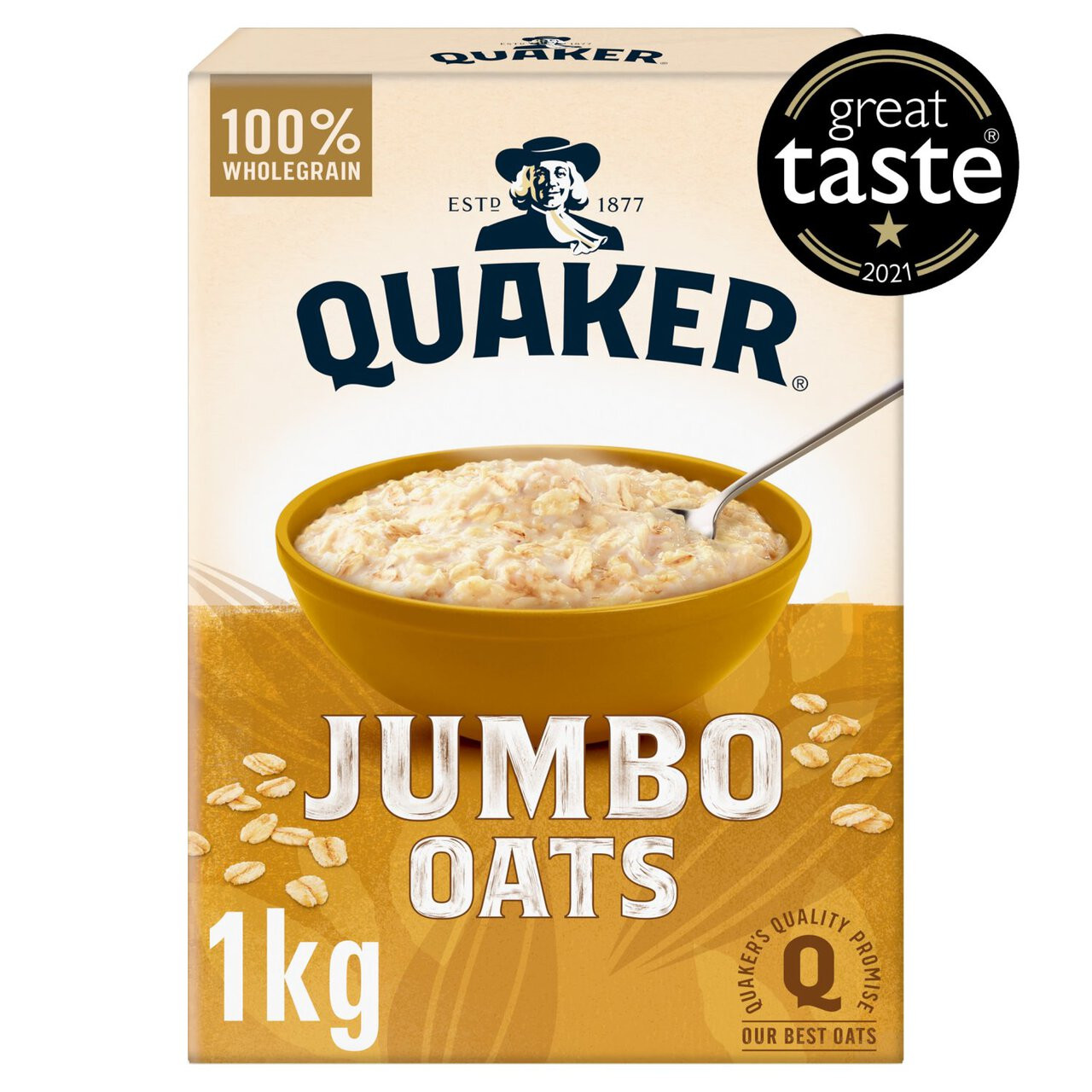 QUAKER 100% WHOLEGRAIN JUMBO OATS 1KGX1